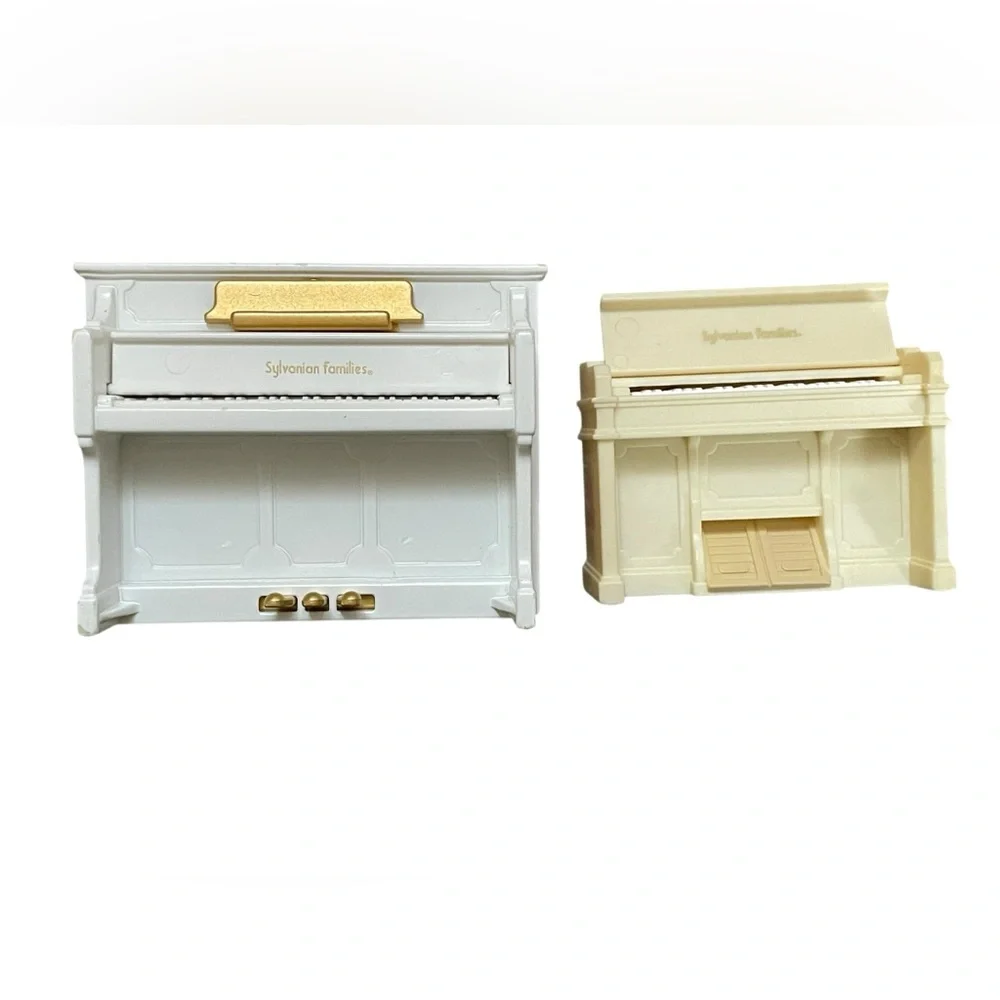 Sylvanian Families Piano Set Calico Critter White‎ Cream Dollhouse Furniture Lot